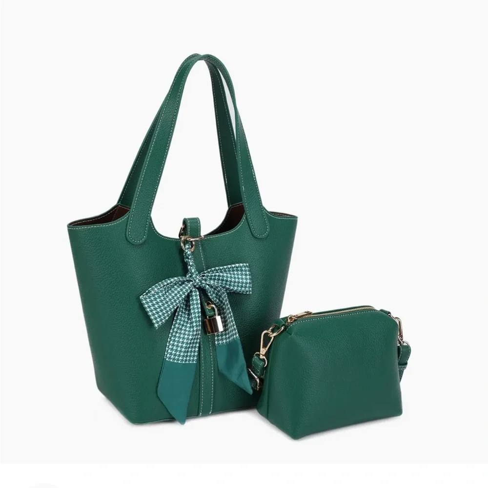 Y2K - 👜 Kayla + Ava Green Top Handle Tote & Crossbody Set - Picture 3 of 10